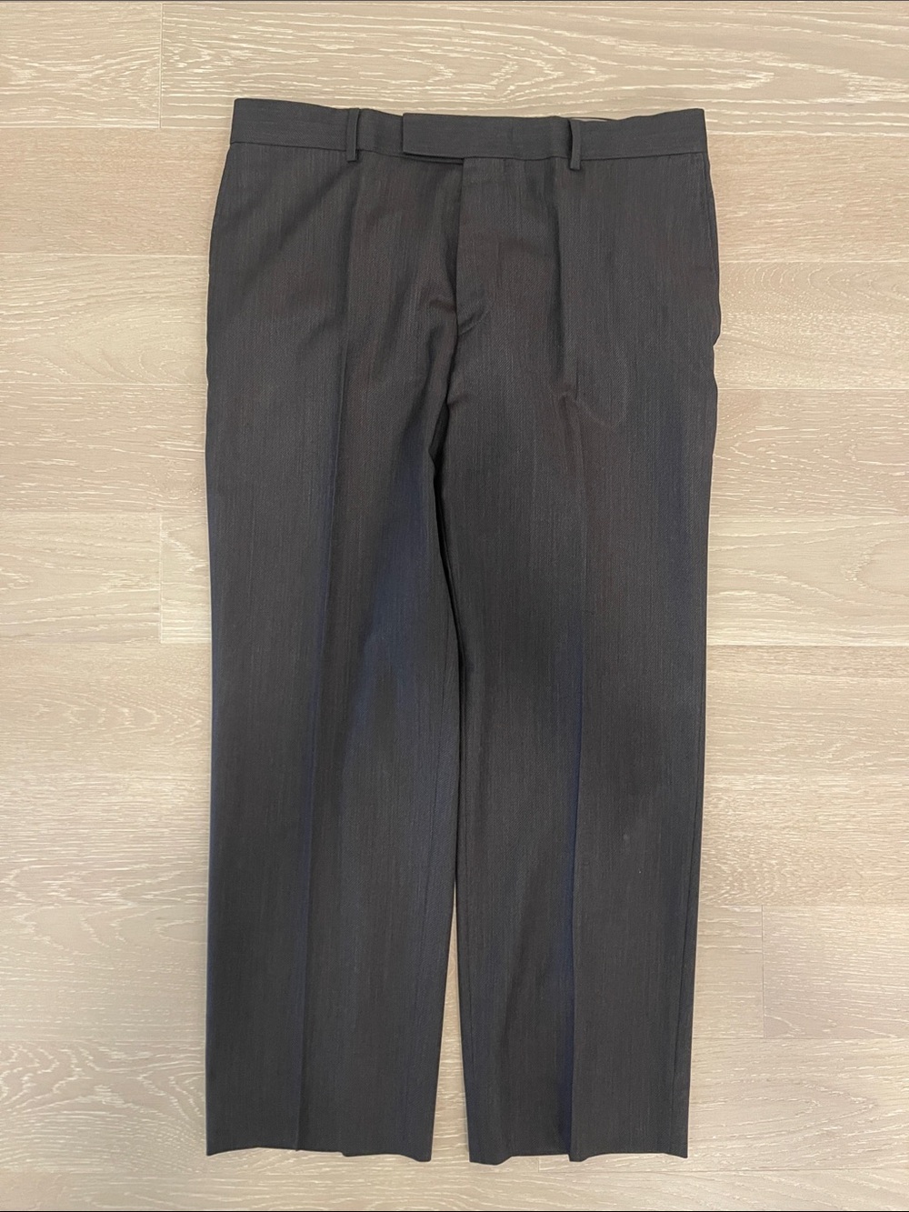 Hugo Boss Black Dress Trousers with Taupe Waistband Detail 100% Virgin Wool